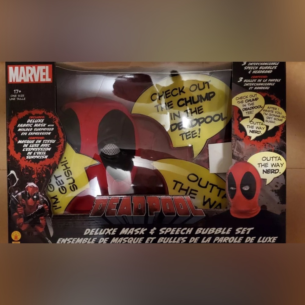 Marvel Deadpool Deluxe Mask & Speech Bubble Set Previews Exclusive